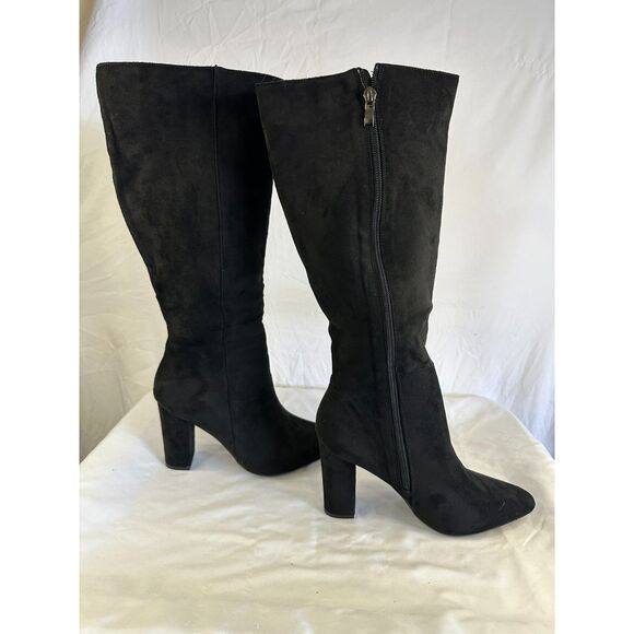 Couto Women's Faux Suede Knee Boots Size Zipper 3.5" Block Heel Size 9 NIB - Picture 2 of 4